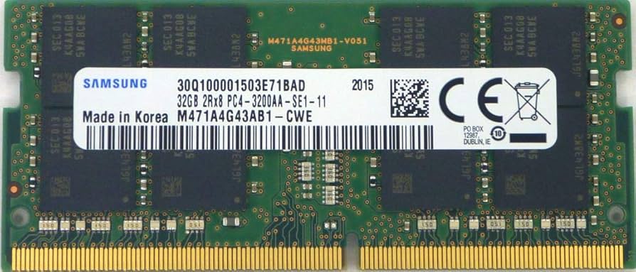 32GB DDR4 3200MHz PC4-25600 1.2V 2Rx8 260-Pin SODIMM Laptop RAM