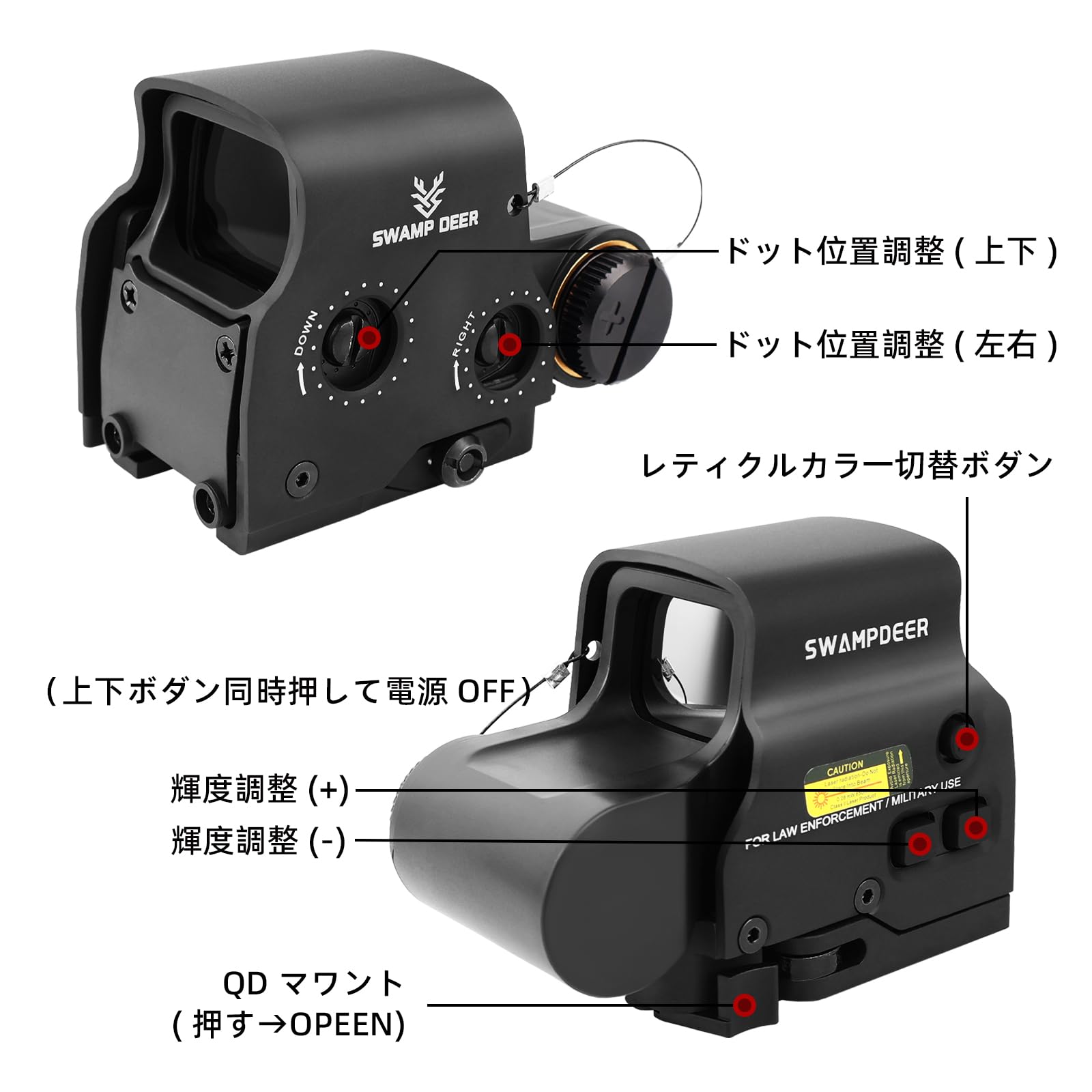 Amazon | SWAMP DEER OPTICS マグニファイア&ドットサイトセット G33