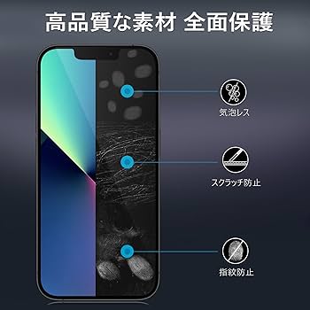 Amazon | MINIKA 360度 覗き見防止フィルム iPhone 13 Pro ガラス