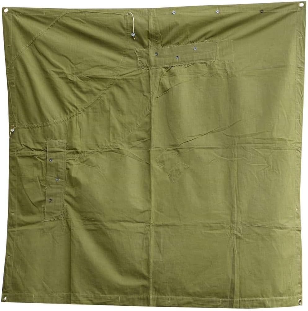 Amazon | ルーマニア軍放出品 テントシート 軍幕 ポンチョ 正方形