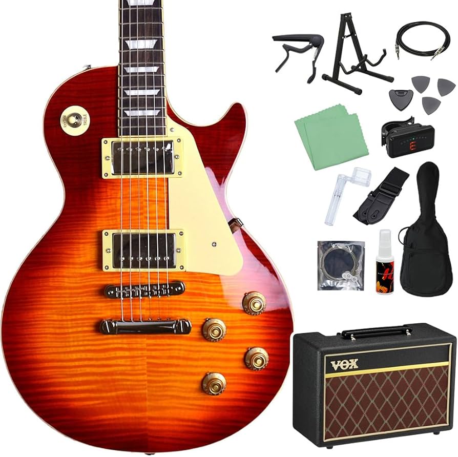 Amazon | Burny SRLG55 Vintage Cherry Sunburst 初心者14点セット