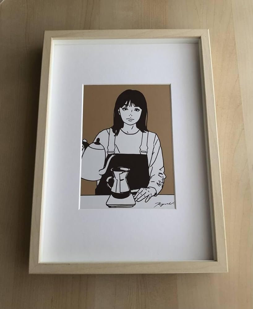 Amazon.co.jp: kj額装品 KYNE イラスト A4額入り 印刷サイン ポスター