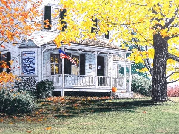 Amazon.co.jp: 真作キャロルコレット「SHADES OF AUTUMN」銅版画額装品