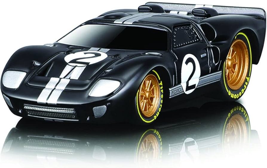 Amazon.com: 1966 GT40 MKII #2 Black with Silver Stripes and Gold