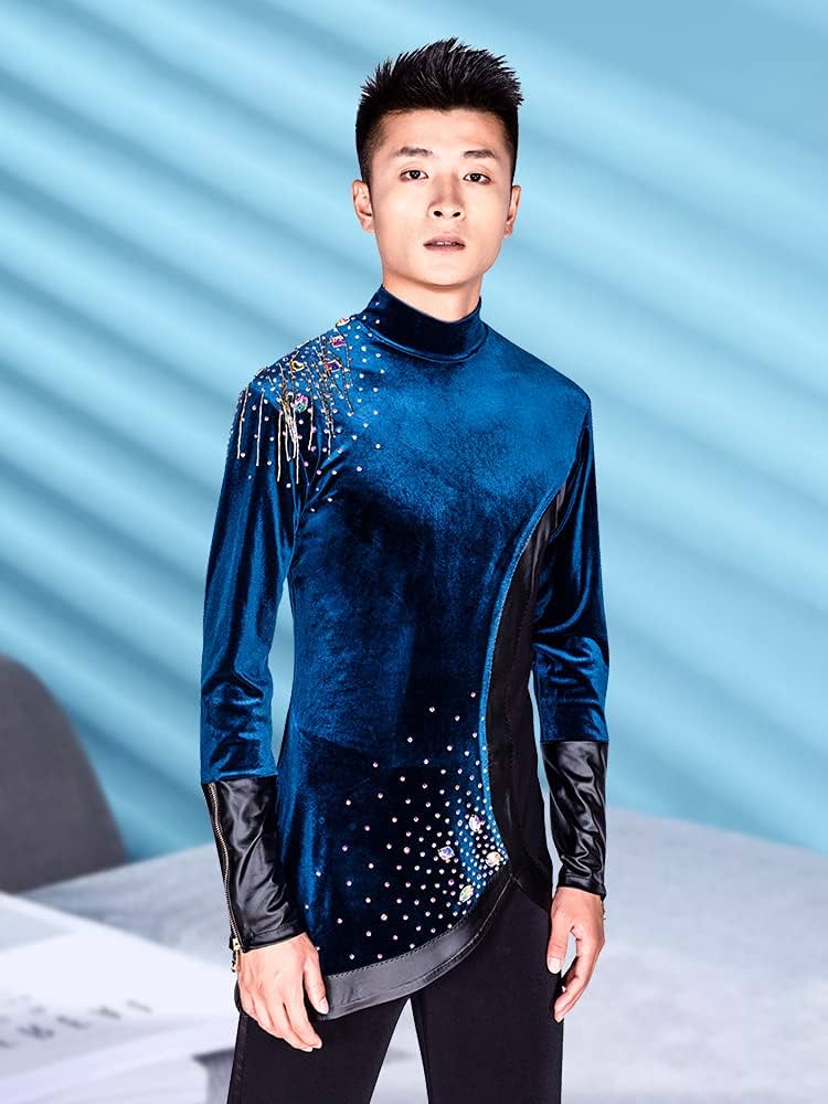 Amazon.co.jp: 社交ダンス 男性用 ダンス衣装 キラキラ メンズトップス