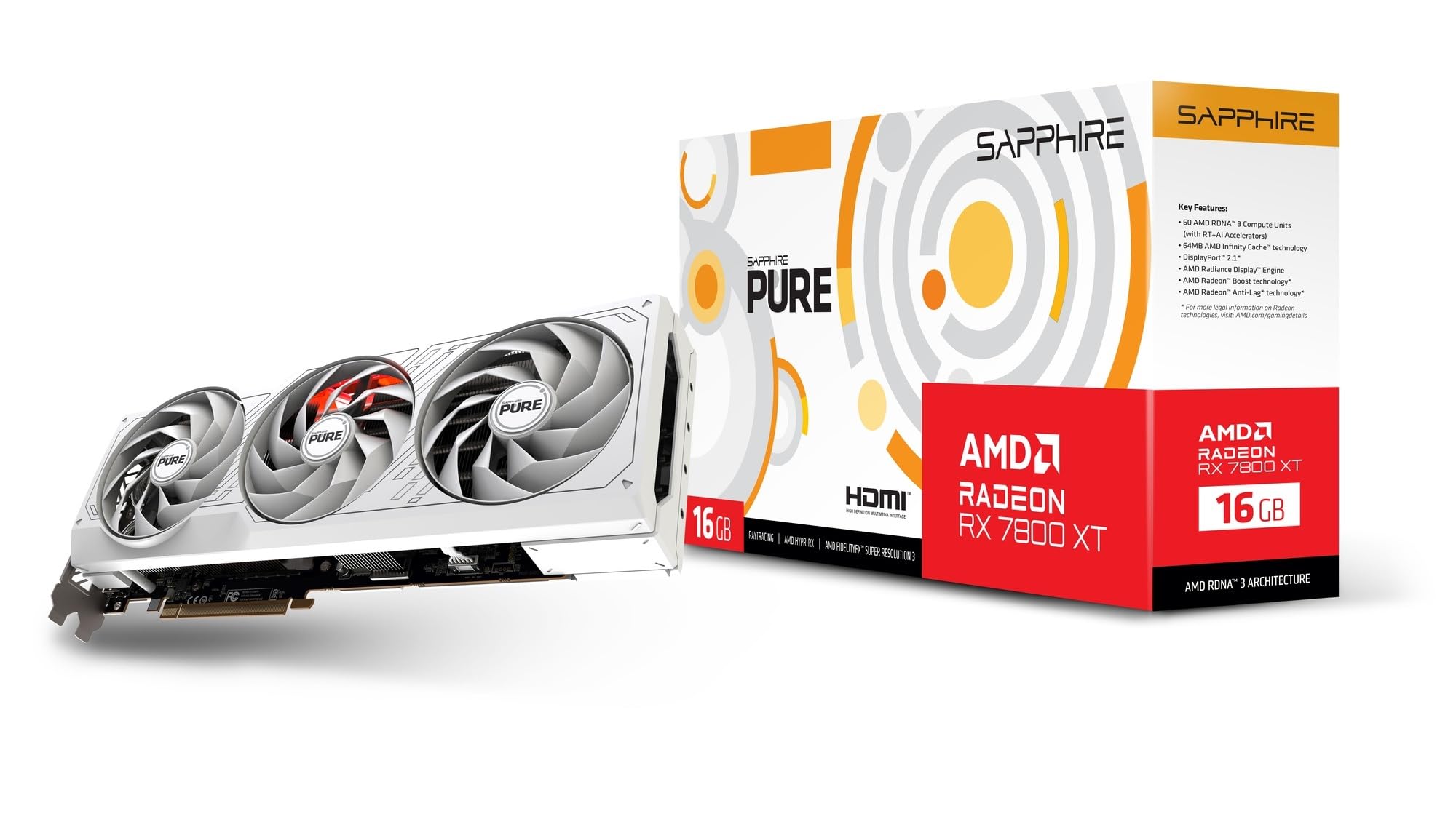 Amazon | SAPPHIRE PURE Radeon RX 7800 XT GAMING OC 16GB GDDR6 3