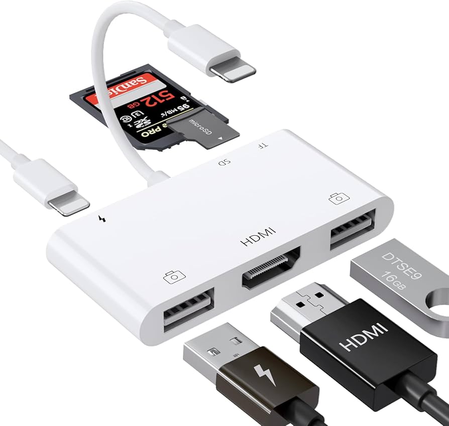 Amazon.com: FEINODI Lightning to HDMI Adapter with USB Camera and