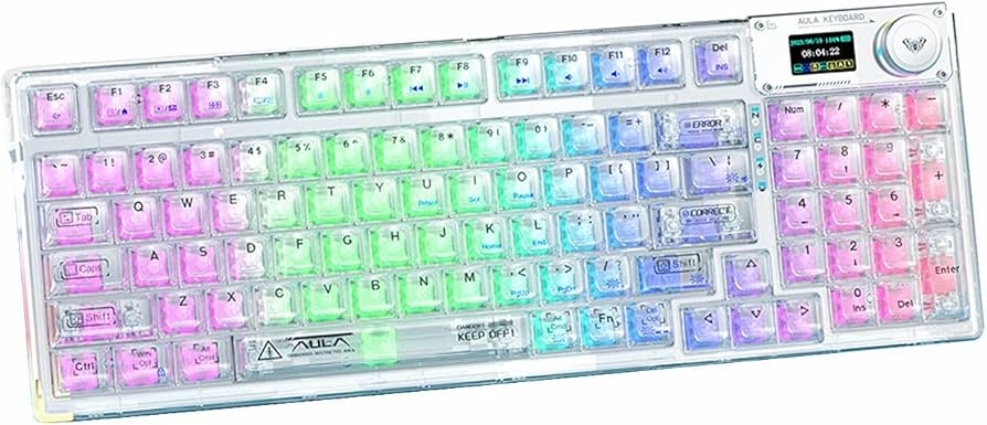 Amazon.co.jp: OUSEITECH F98pro ゲーミングキーボード 透明キーボード