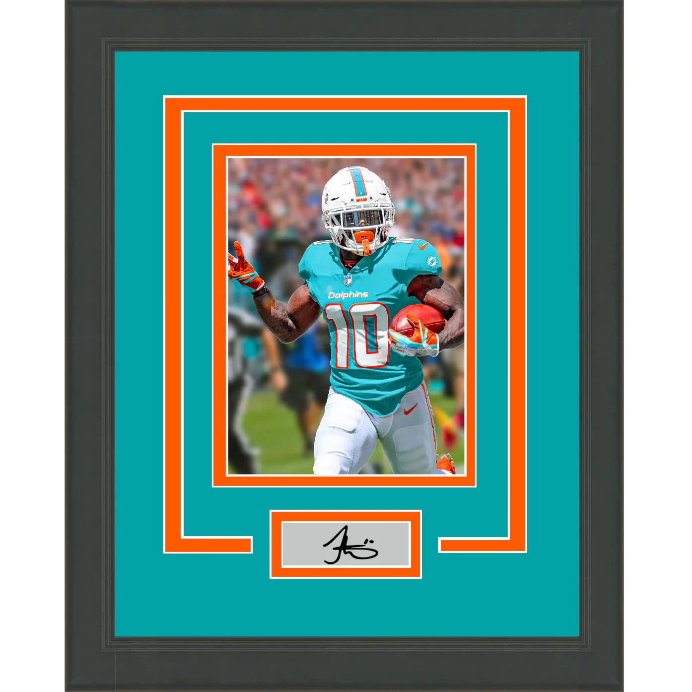 Framed Tyreek Hill Facsimile Laser Engraved Signature Auto Miami