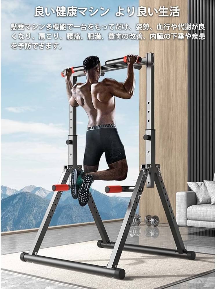 Amazon | HONSAN ぶら下がり健康器 耐荷重200kg 高さ8段調節 懸垂