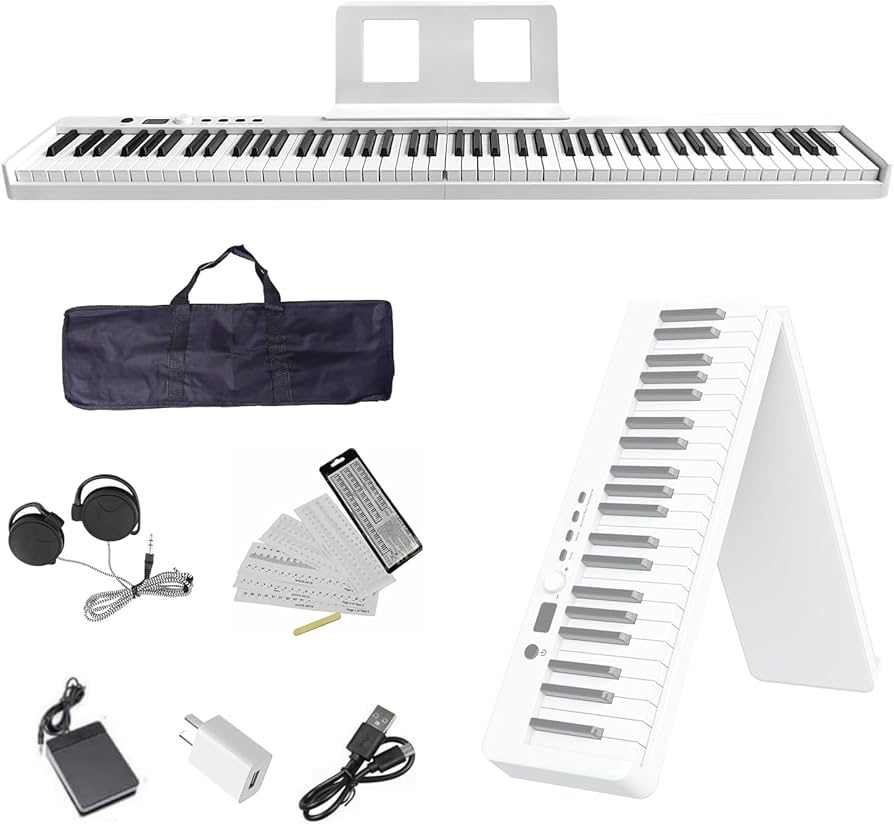 Amazon | ニコマク NikoMaku 電子ピアノ 88鍵盤 折り畳み式 SWAN-X 白