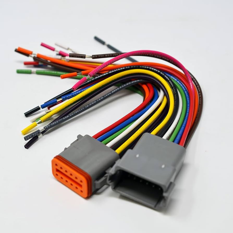 Amazon.com: Deutsch DT 12-pin Color Pigtail Kit, 16AWG NMMA ABYC