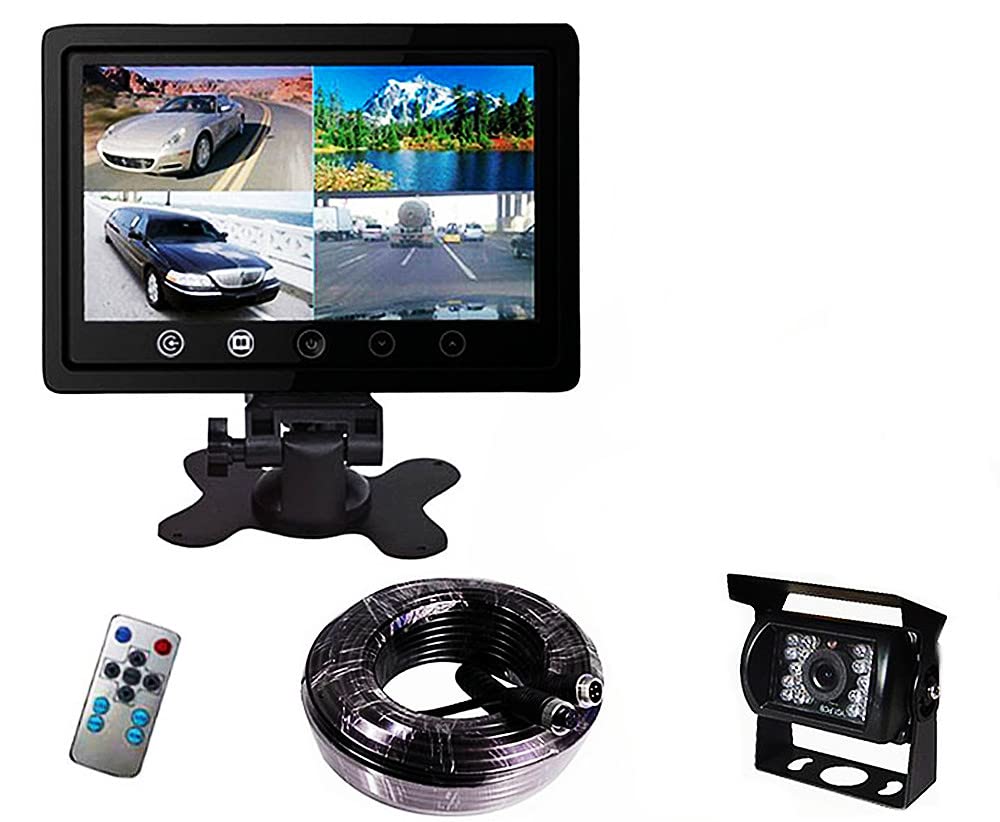 Amazon.co.jp: バックカメラセット12/24V兼用 4分割9インチ 液晶