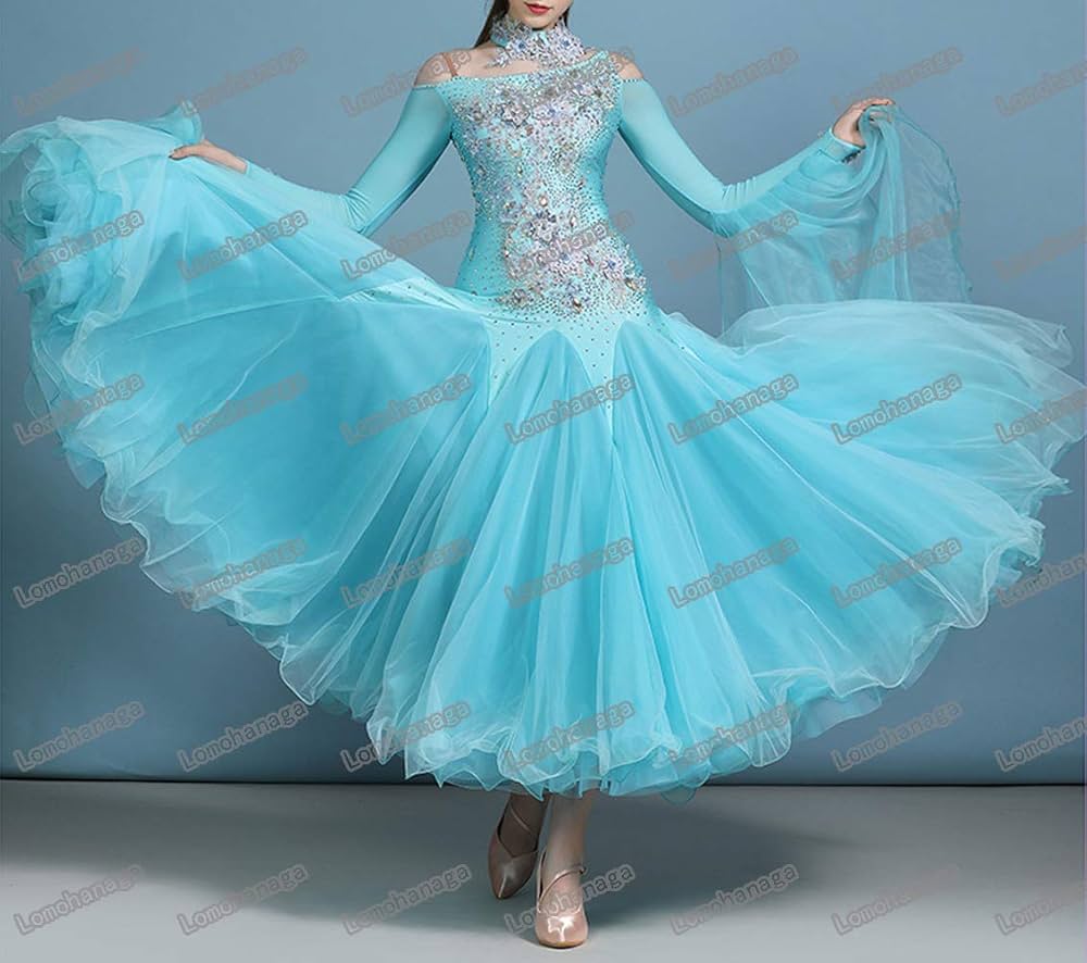 Amazon.co.jp: ロモハナガ 社交ダンス モダンドレス ダンスウエア 社交