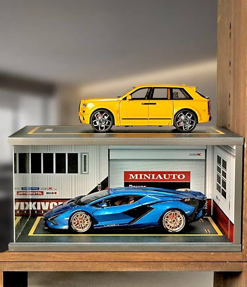 Amazon.co.jp: Raineed 1/18 ミニカー収納 ミニカー展示ケース 2台分