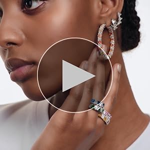 Amazon.com: Swarovski Matrix Cocktail Ring, Green and Clear