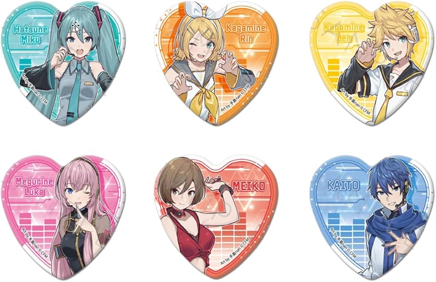 Amazon.co.jp: 『初音ミク&ピアプロキャラクターズ』 ハート型缶バッジ