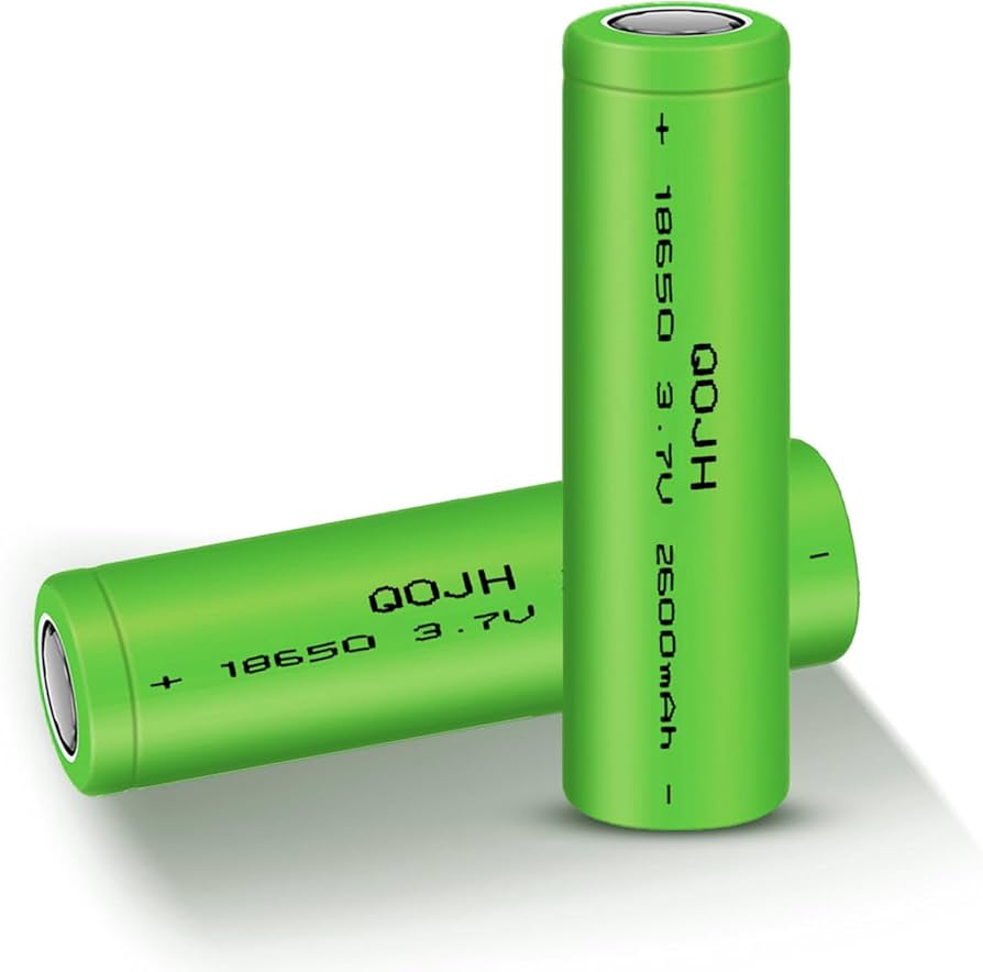 Amazon.com: QOJH 2Pack 3.7 Volt 18650 Rechargeable Battery