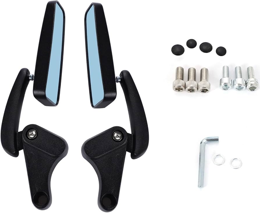 Amazon | Kanoan バイク 用 バレン ミラー ローポジション ブルー