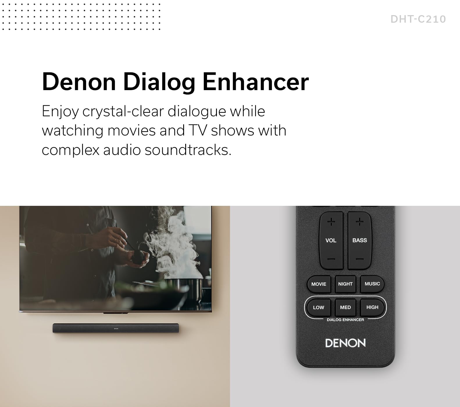 Amazon.com: Denon DHT-C210 Full-Range Dolby Atmos Sound bar with