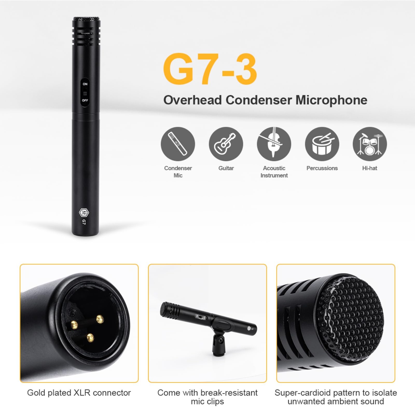 Amazon.co.jp: INMix G7 7ピース 有線ダイナミックドラムマイクキット