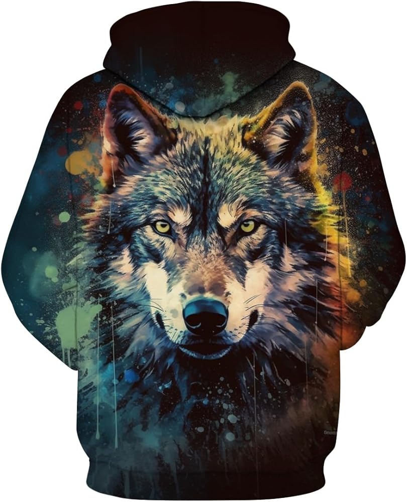 Amazon.com: Lurhonp Wolf Hoodie Funny Graphic Long Sleeve Pullover
