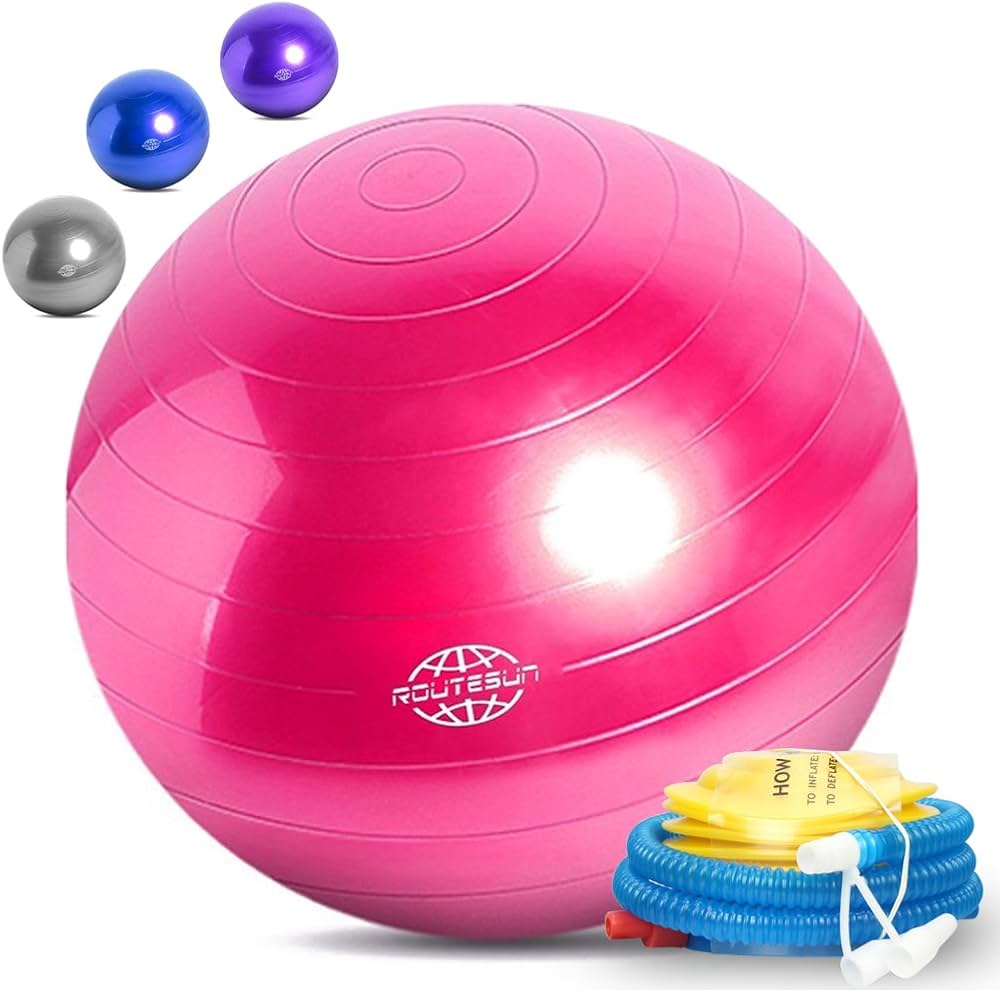 Amazon | フィットネスボール ジムボール バランスボール (ピンク