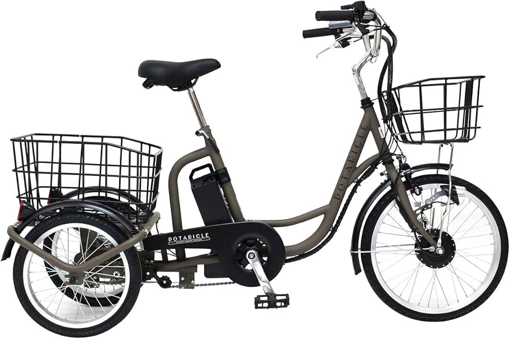 Amazon | ポタリクル ノーパンク電動アシスト三輪自転車 POT-20EBN 20