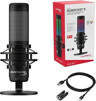 Amazon.com: HyperX QuadCast S RGB USB Condenser Microphone for PC