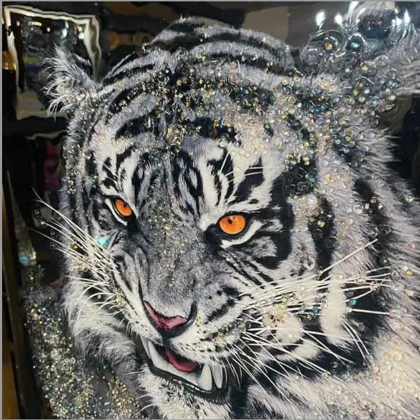 Amazon.co.jp: アートフレーム 虎/ホワイトタイガー 白虎 クリスタル