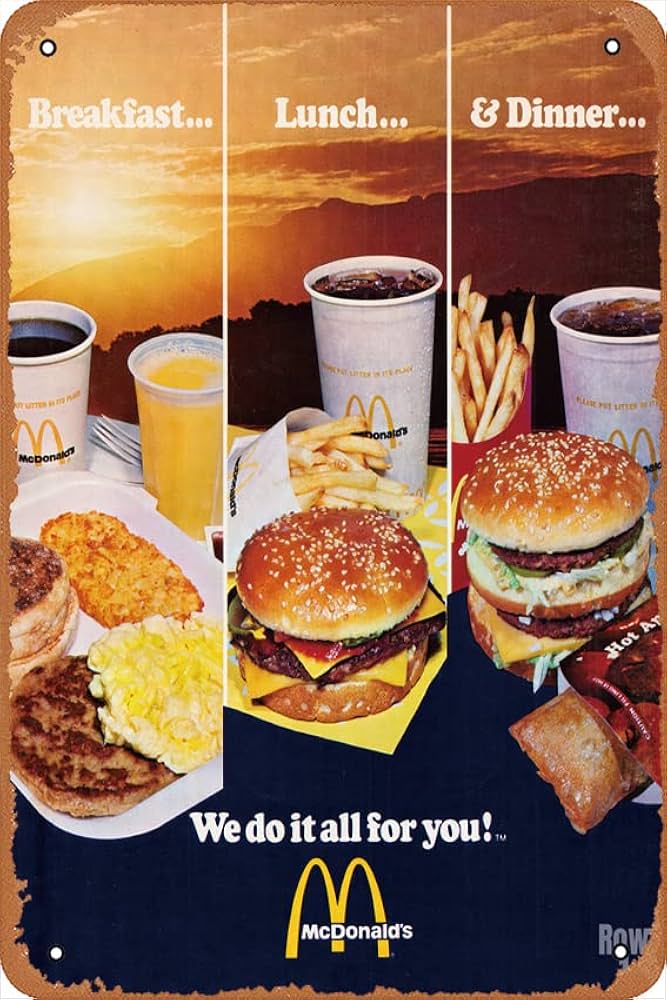 1977 MCDONALDS RETRO AD POSTER poster Retro tin Sign Wall Art