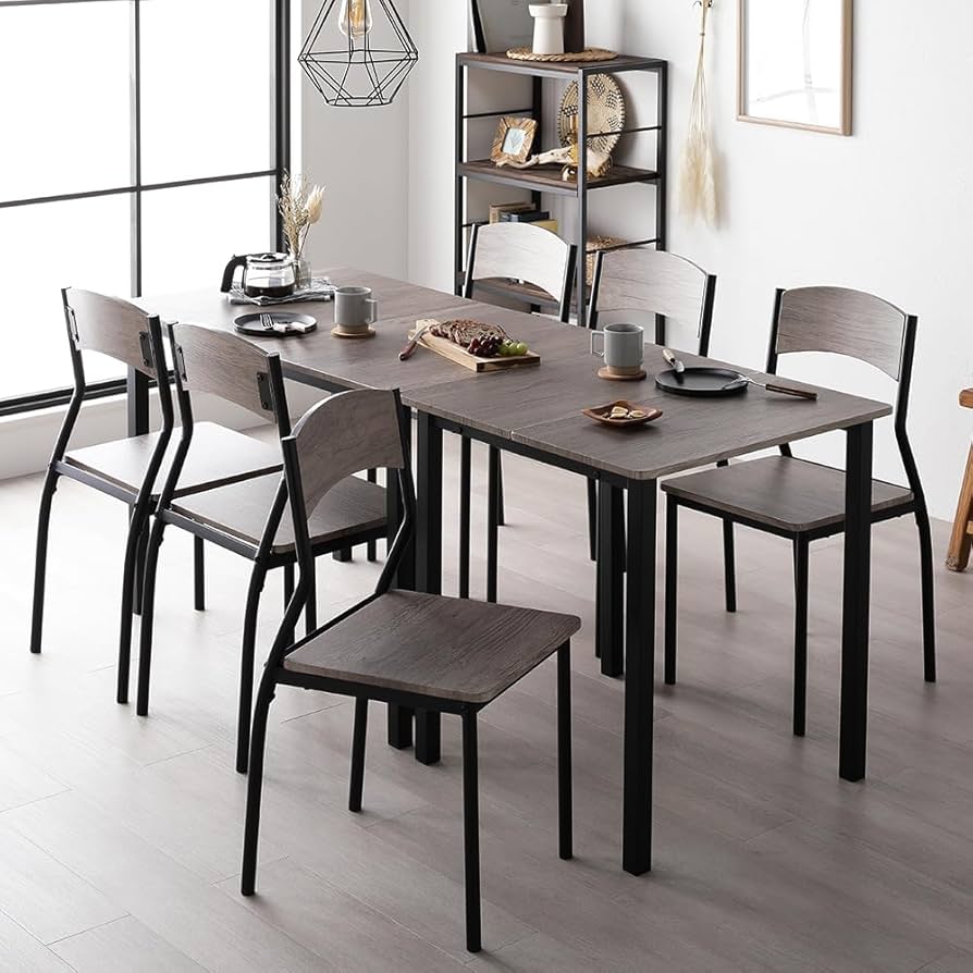 Amazon｜RASIK ダイニングテーブルセット 6人用 8点セット テーブル 2