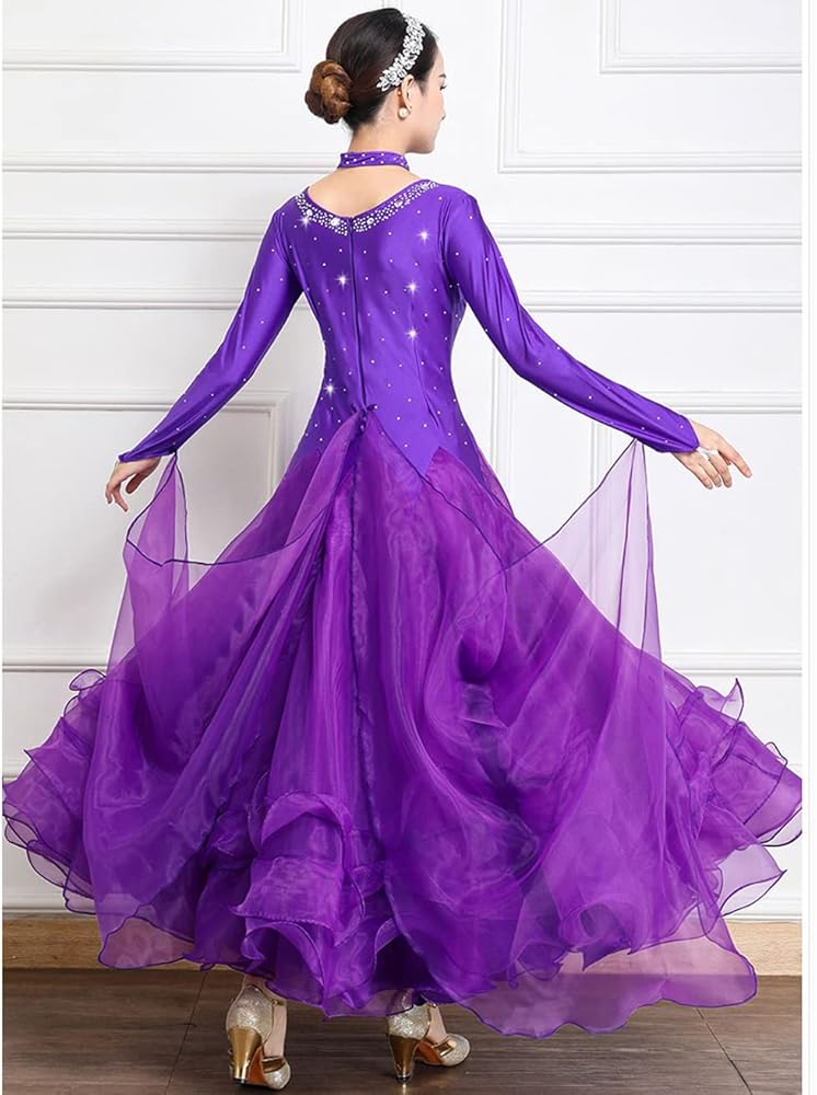 Amazon.co.jp: [RIKOUZY] 社交ダンスドレス ひらひらフロート 社交