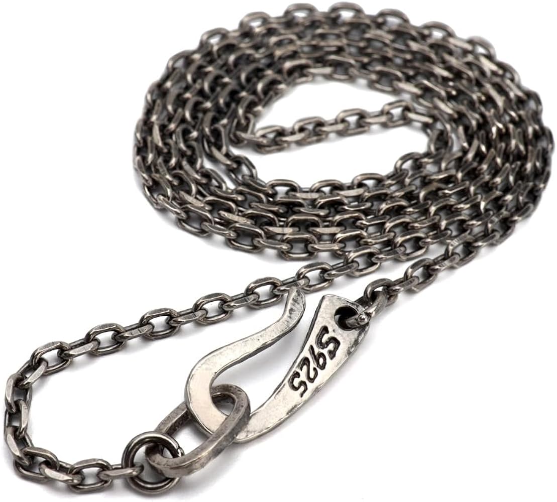 Amazon | 「silverKYASYA」シルバー925素材 燻し仕上げ あずきチェーン