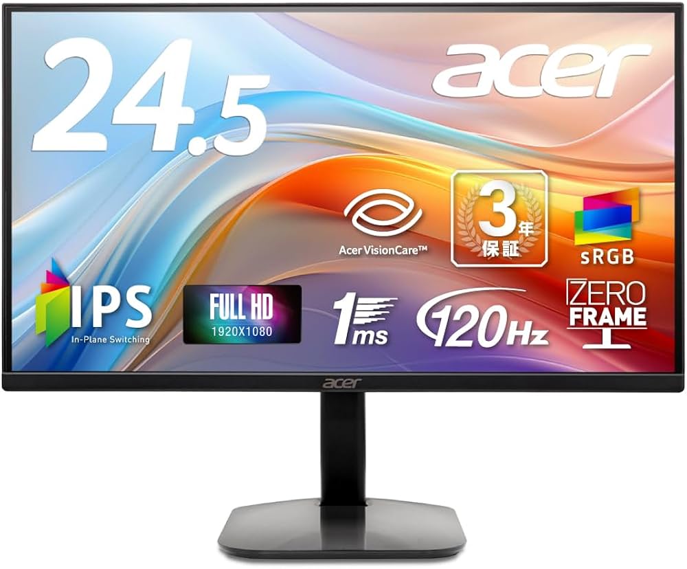 Amazon.co.jp: Acer モニター 24.5インチ ワイド フルHD 非光沢 IPS