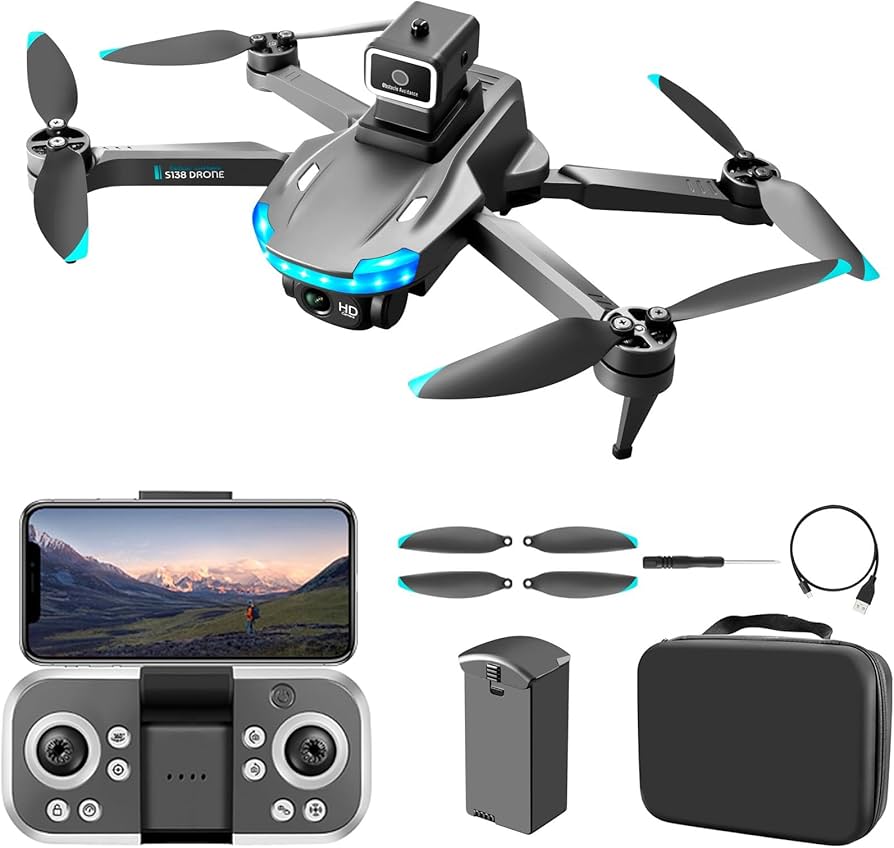 Amazon.co.jp: S138 ドローン カメラ付き 4K HD ESCカメラ 90°電動調整