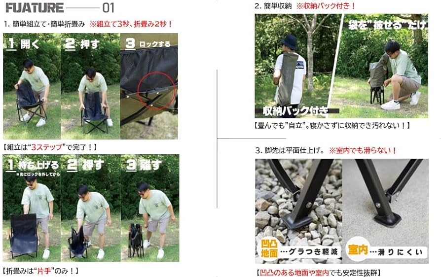 Amazon.co.jp: GROUSE SBM CHAIR (ブラック) ローチェア キャンプ