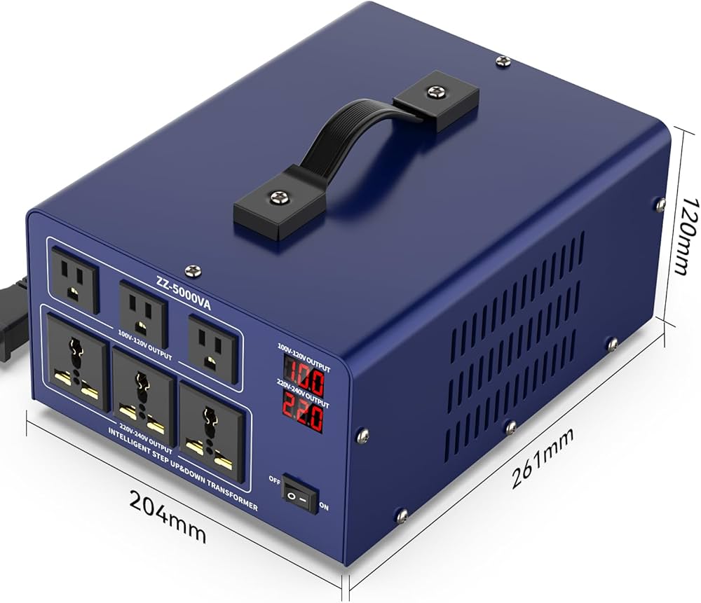 Amazon.co.jp: JARXIOKE 5000VA 変圧器 100V 220V 入力出力電圧自動