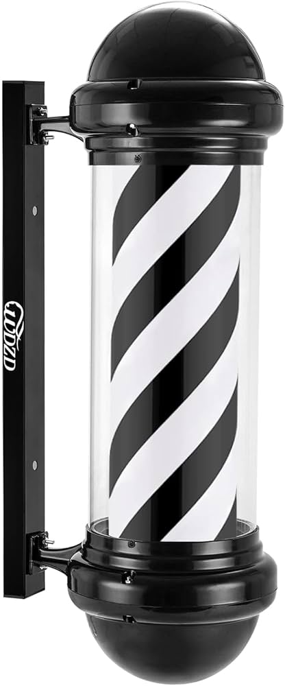 Amazon.co.jp : WDZD 73 cm サインポール、黒ストライプ床屋のマーク