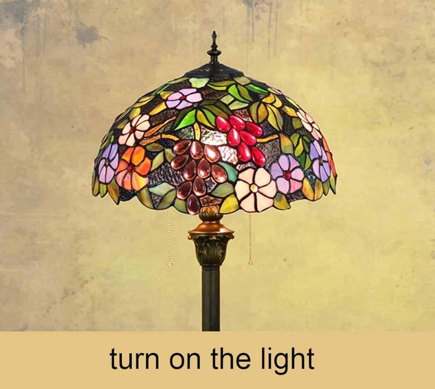 Amazon.co.jp : ティファニースタイルのフロアライト手作りグレープ