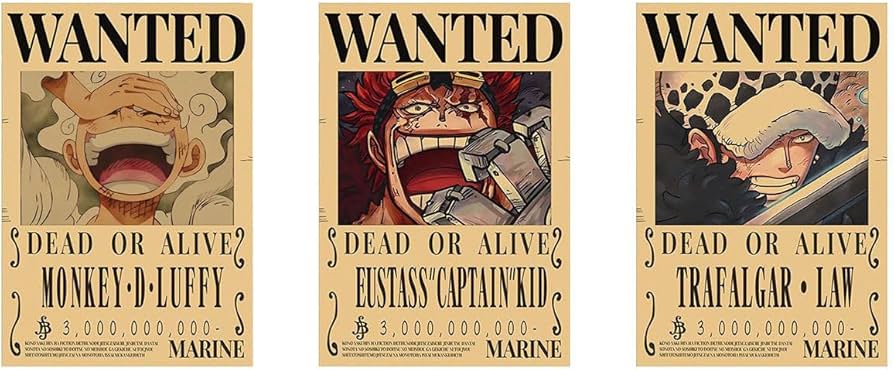 Amazon.co.jp: ワンピース ポスター 手配書 セット 麦わら海賊団 四皇