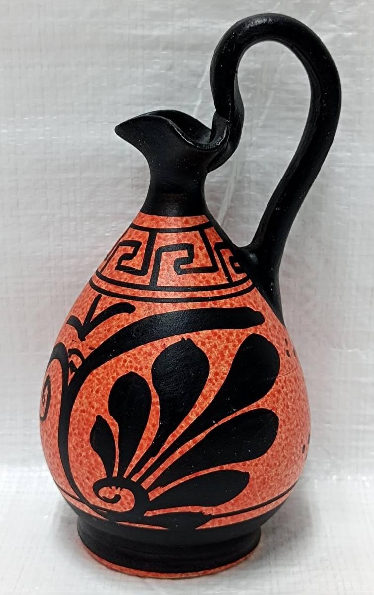 Amazon.co.jp: 古代ギリシャ 黒絵式 オイノコエ 陶器水差し レプリカ