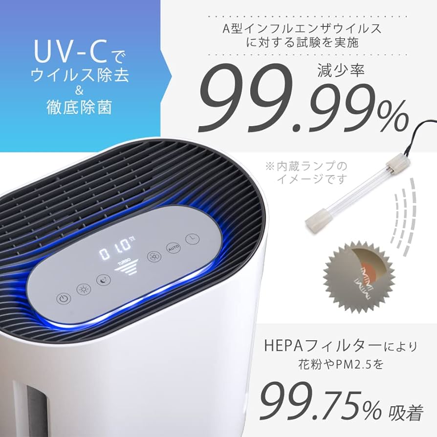 Amazon | タンスのゲン 空気清浄機 10畳 [紫外線でウイルス除去 UV-C
