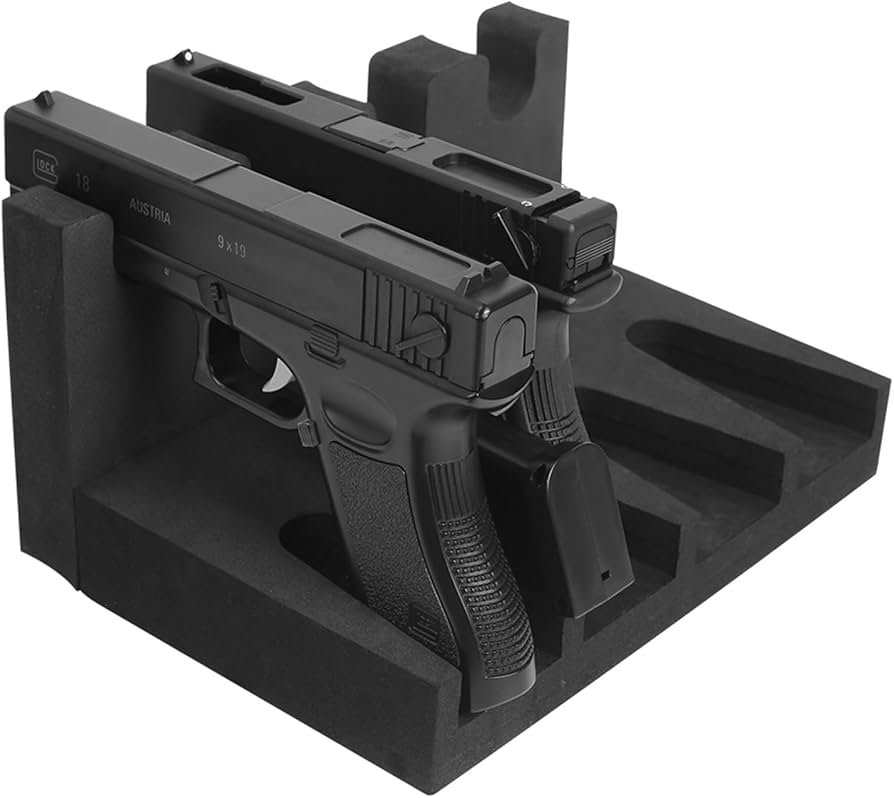 Amazon | ハンドガン スタンド 4丁掛 EVA素材 キズ防止 軽量