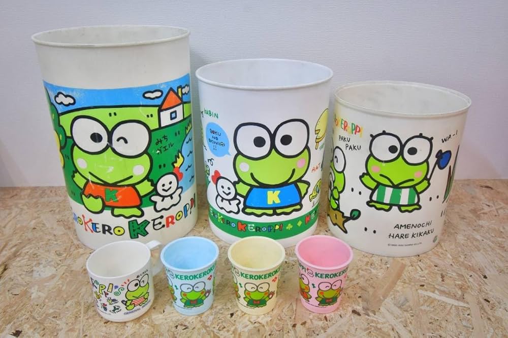 Amazon.co.jp: レトロ けろけろけろっぴ ゴミ箱 ダストボックス コップ