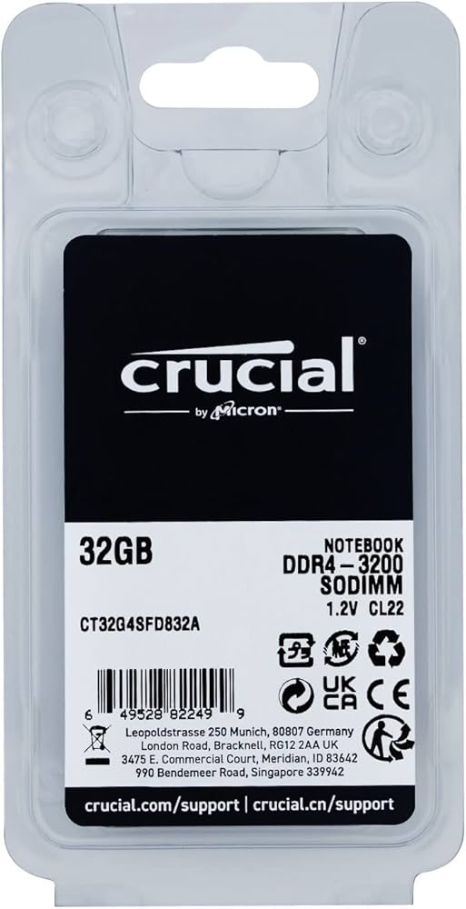 Amazon.co.jp: Crucial ノートPC用 メモリ PC4-25600(DDR4-3200) 64GB