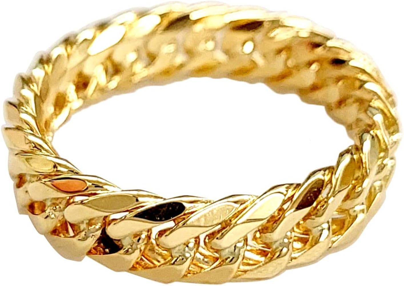 Amazon.co.jp: K18 喜平チェーンリング 幅太 5.6mm幅 6面W 6面ダブル