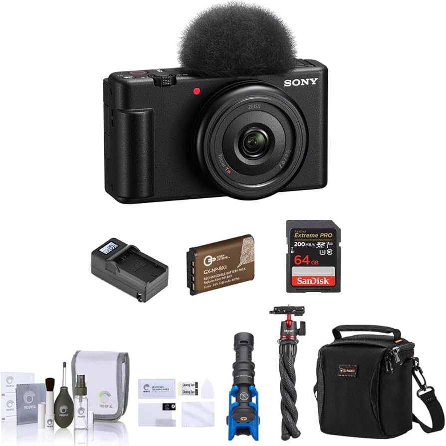 Amazon.com : Sony ZV-1F Vlogging Camera, Black Bundle with 64GB SD