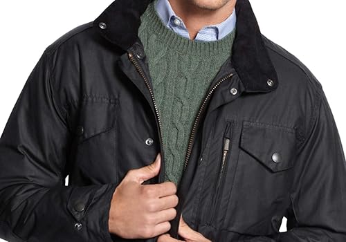 Barbour Mens Sapper Coated Hooded Jacket Black XL at Amazon Men's