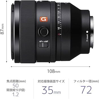 Amazon | SONY(ソニー) 標準単焦点レンズ フルサイズ FE 50mm F1.2 GM